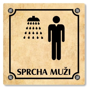 Sprcha muži, 80x80mm, pergamen, Kansas